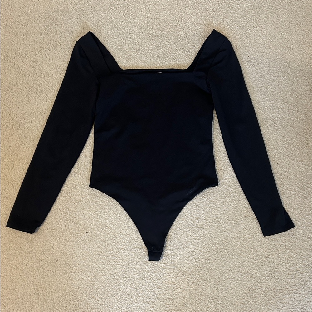 Aritzia Black Long Sleeve One-Piece Bodysuit